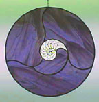 stained glass purple nautilus with real shell
