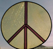stained glass peace sign