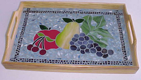 stained glass mosaic fruit tray