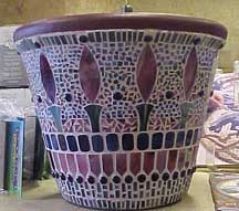 stained glass mosaic pot
