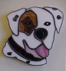 stained glass dog