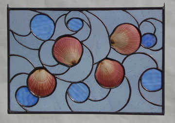 stained glass shell small panel