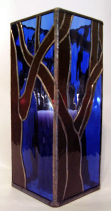 stained glass candle holder