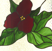 stained glass red trillium