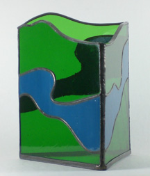 stained glass candle shield