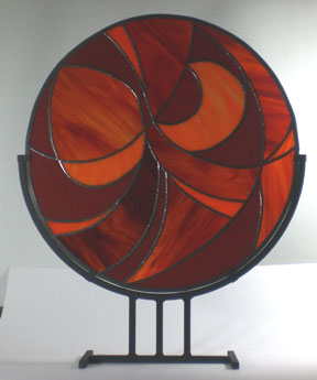 stained glass abstract red circle