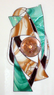 stained glass abstract with copper