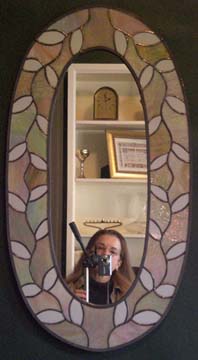 stained glass large mirror 16 inches by 30 inches $300