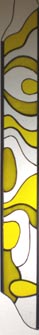 stained glass abstract yelow hanging