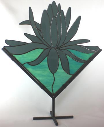 stained glass free standing flower