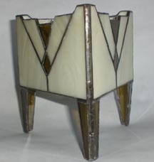 stained glass arts and crafts style candle holder