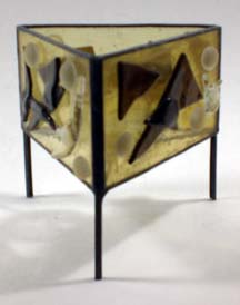 stained glass and fused glass candle holder