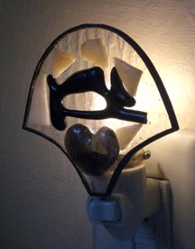stained glass and fused glass night light