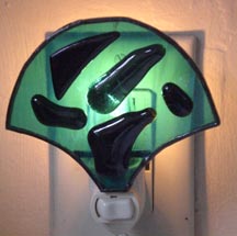 teal and black night light